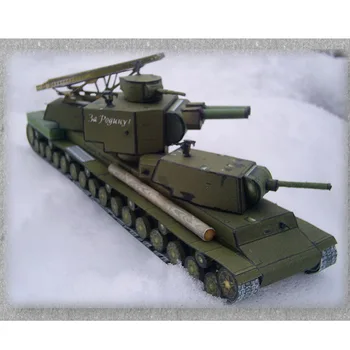 1:50 Sovietų Sąjungos KV6 sunkusis tankas Gyvūnų Skulptūros bakas Papercraft miegamojo Kambarį rankų darbo 