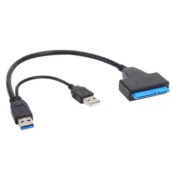 10VNT/Daug Naujos USB 2.0/3.0 prie SATA Adapteris 2.5 colių HDD 7+15pin 22pin Sata III Kietąjį Diską Kabelis Adapteris iš SATA SSD & HDD