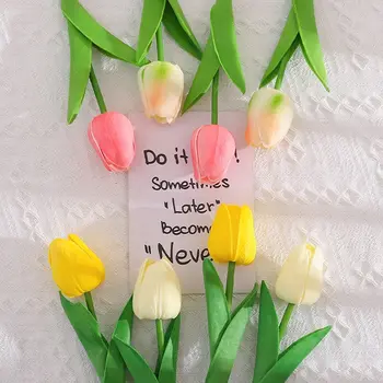 10VNT Dirbtinės Gėlės Sode Tulpės Nekilnojamojo Touch Gėlių Tulpių Puokštė Dekoro Mariage Namų Vestuvių Papuošalai Netikrą Gėlių