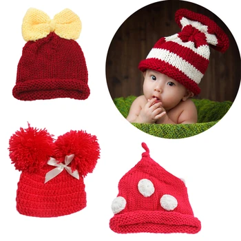 2019 Naujagimiui Žiemos Skrybėlę Mielas Dizainas Kūdikių Megzti Beanie Fotografijos Rekvizitai Kūdikių Nėrimo Variklio Dangčio Nuotraukas Priedai