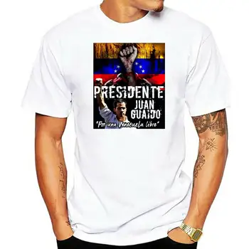 2022 Mados Prezidentas Juan Guaido Nemokamai Venesuela Black T-Shirt Tees