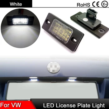 2vnt LED Licenciją Plokštelės Šviesos Numerį Lempos VW Touareg Tiguan Golf5 Passat Bora Salono Už 