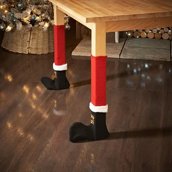 37cm Kalėdų stalo kėdės koja padengti kalėdinė dekoracija namų dekoro Kalėdų kojinės Santa Navidad naujųjų metų