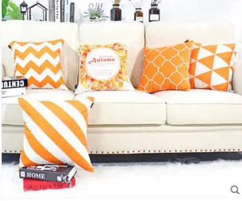 45x45cm Orange geometrinis pagalvėlė padengti užvalkalas sofa kambarį dryžuotas juosmens pagalvę padengti namų puošybai pagalvės užvalkalą