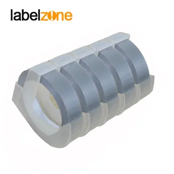 5vnt 9mm Sidabro 3D Įspaudas PVC Etiketės Juostos Suderinama Dymo 1610 12965 Vadovas Etikečių spausdintuvas, skirtas Motex E101 Label Maker