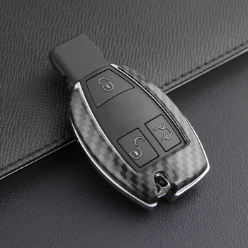 ABS Anglies Pluošto Stiliaus Automobilio Raktas Padengti Mercedes Benz A Klasės B C E G E W176 246 Universalus keychains Smart klavišą Vyrams