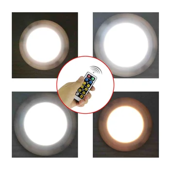 Belaidžio LED naktinė lempa Puck Šviesos W/Remote Control Pritemdomi naktinė lempa Touch Lempos Virtuvės Spinta Naktį lempos Laiptų Koridoriuje