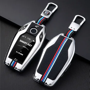 BMW Naujos 7 Serijos 730li 740li 750li 6 Serijos GT I8 Vyrams, Moterims, Metalo Automobilio Raktas Padengti LCD Ekranas Pultelio Klavišą Piniginės