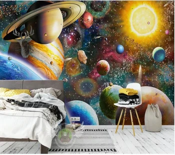 Erdvės visata 3d tapetai papel de parede,svetainė, tv wall vaikų kambario sienos dokumentų namų dekoro restoranas, baras freskos