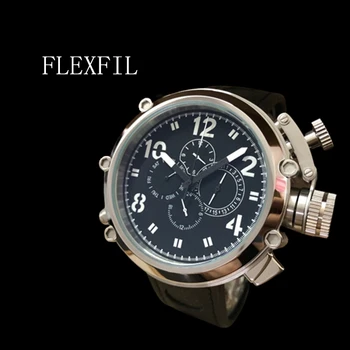 FLEXFIL automatinis mechaninis laikrodis Stiprus Šviesos povandeninis laivas, 316L plienas, atsparus vandeniui aukštos kokybės Chronograph Karinės Laikrodis