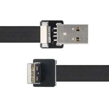 Iki Kampu USB 2.0 Type-A Male Tipo Vyras Duomenų Butas Slim FPC Kabelis 90 Laipsnio FPV & Disk & Scanner & Spausdintuvą