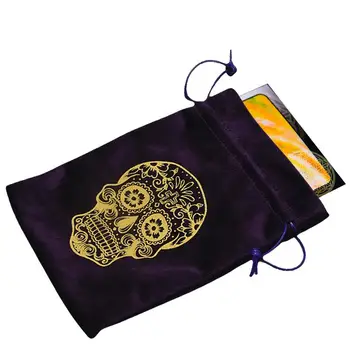 Kaukolės Modelis Aksomo Taro Kortų Saugojimo Krepšys Stalo Žaidimo Kortelės Mini Raišteliu Paketas Krepšys Papuošalai Kristalų Saugojimo Ragana Būrimą