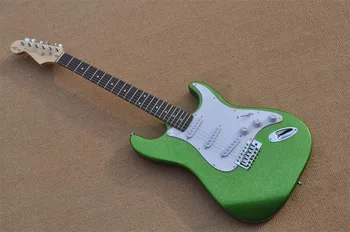 Kinija gitara gamyklos užsakymą Naujų Sidabro milteliai metalo ST elektrinė gitara atvirkštinių headstock gitara nekilnojamojo nuotraukos sandėlyje 331