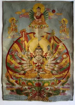 Kinijos surinkimo Thangka siuvinėjimo Litų-hand Bodhisattva schema