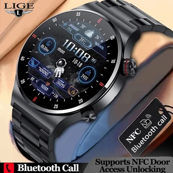 LIGE NFC Smart Watch Vyrų HD Custom Ciferblatas Laikrodis Multip Sporto Treniruoklių Seklys atsparus Vandeniui 
