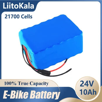 LiitoKala 24V 10Ah baterijos 21700 5000mAh 7S2P 250w 29.4 V ličio jonų bateriją vežimėlis elektrinis dviratis