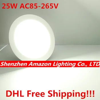 Mažiausia kaina! 25W LED Lubų Žemyn šviesos Embedded Apvalus LED Panel Lubų Šviesos 85-265V Šiltai balta/Balta/Šaltai Balta 20pcs DHL