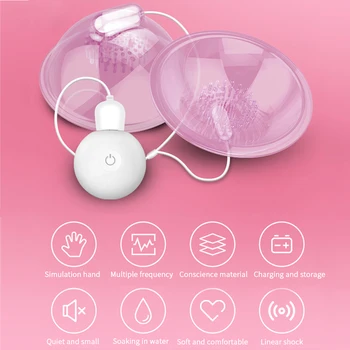 Minkštas Krūties Vibracija USB Įkrovimo Moterų Spenelių Gyvis Pūlingas Klitorio Massager Krūties Stimuliatorius Didintuvas Siurbimo Sekso Žaislai