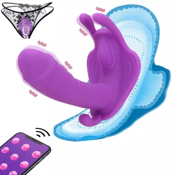 Moterų Dildo Drugelis Vibratorius Taikymo Nuotolinio Valdymo Bluetooth Sekso Dildo Nešiojami Varputė, Makšties Vibratorius Suaugusiųjų Sekso Žaislas
