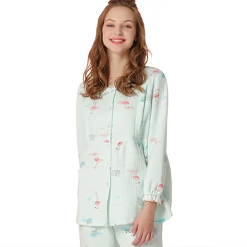 Nauja rudens ir žiemos motinystės nustatyti ilgomis rankovėmis laktacijos drabužis motinystės pižama gali nešioti oro medvilnės yuezi ne