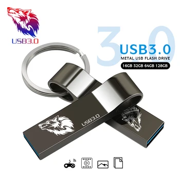 Naujas atvykimo metalo USB 3.0 Flash Drive, 128 gb flash diską Pendrive memory stick, USB 3.0, USB 