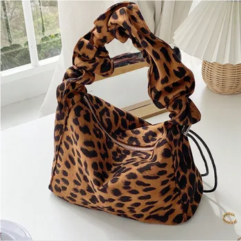 Naujas žiemos mados dizainas vieno peties maišas kartus moterų rankinės populiarus leopard pažastų maišelis mažas maišelis