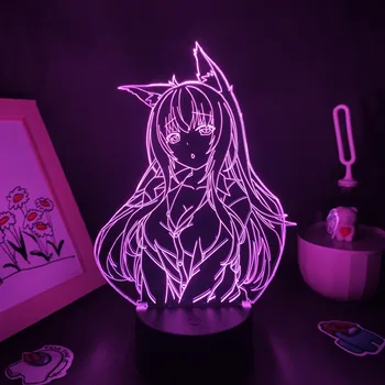 Nekopara Anime Pav Kokoso 3D Led Lempos RGB Naktį Žibintai Gimtadieniu, Mielas Dovanas Žaidimas Miegamojo Lovos Manga Stalo Stalo Apdailos
