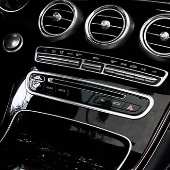 Nerūdijančio Plieno, Matinis Automobilinis CD Padarinių Rėmas Padengti Mercedes Benz C Klasė W205 GLC X253 2015-2017 LHD Priedai
