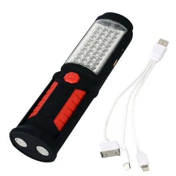 Nešiojamų COB LED Kišeninis Žibintuvėlis 1200mAh USB Įkrovimo Kontrolės Darbo Žibintas 3AAA Kempingas avarinių Žibintų