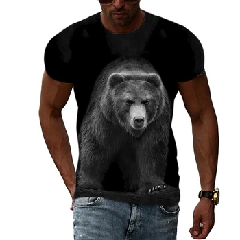 O-kaklo Atsitiktinis Viršų Gyvūnų 3D Spausdinimo Cool Turėti vyriški T-shirt 2021 m. Vasarą Punk Rock Fitneso Gatvės Mados Atsitiktinis Negabaritinių Viršų