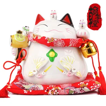 Originali 8 colių Jinyun mln. Baochui Pasisekė Katė taupymo puodą vestuvių Namų Dekoravimo papuošalai dovanos buvo atidarytas