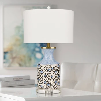 Paprasti keraminių stalo lempos miegamojo lempa, šiltas, romantiškas Nordic Light luxury mergina šiuolaikinių studijų stalo lempos