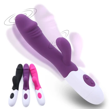 Rabbit Vibratorius Moterų Masturbator,G Spot Pūlingas Massager Silikoninis Dildo Vibratorius Klitorio Stimuliatorius,Erotinis Sekso Žaislai Moterims