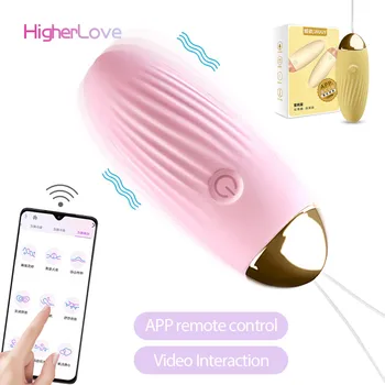 Sekso Žaislai yra Praktiški Vibratorius Moterims Mobiliojo Telefono APP Interneto Kontrolės Vibracijos Kiaušinių Vaizdo Interaktyvus Muzikos Režimą, Sekso Parduotuvė
