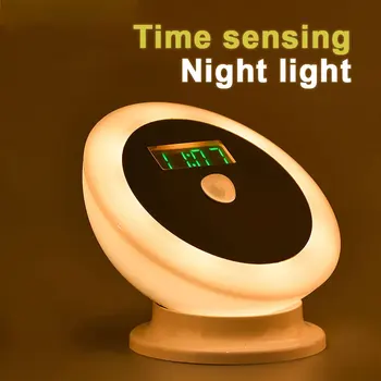 Smart dviguba indukcijos laikrodis lempa su magnetiniu bazę namų LED naktį šviesa gali pasukti kūrybos laikas dovana šviesos