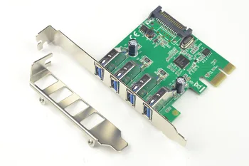 SYBA PCI-Express 4 Uostų Didelės Spartos USB 3.0 Išplėtimo Plokštę su 15Pin SATA Maitinimo Jungtis