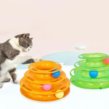 Trijų Lygių Naminių Kačių Žaislas Tower Dainos Disko Katė Žvalgybos Pramogų Plokštė Mokymo Kačiukas Žarnų Disko Naminių Produktų