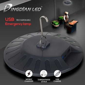 USB Įkrovimo UFO Aukštos Bay Šviesos diodų (LED) Avarinės Šviesos, Pramonės, Apšvietimo Lempos vidaus/Lauko Kempingas Naktį Rinkos Šviestuvai