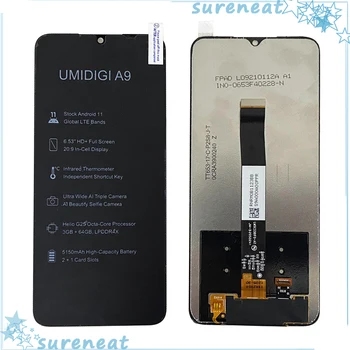 Už UMIDIGI A9 LCD Ekranas+Touch Ekranas skaitmeninis keitiklis Stiklo Skydelis UMIDIGI A9 Pro Jutiklis Asamblėjos Pakeitimo Telefonų Priedai