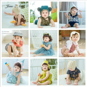 Vaikų fotografija drabužiai, kūdikių foto 100 dienų 3-6 mėnesių fotografijos tema berniukų, mergaičių komplektus studija šaudymo drabužiai