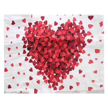 Širdies Modelio Balta Raudona Flanelė Antklodė (75x75 cm)
